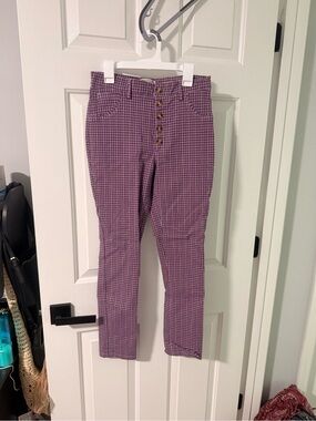 Urban Outfitters Lavender Check Button-Fly Chinos